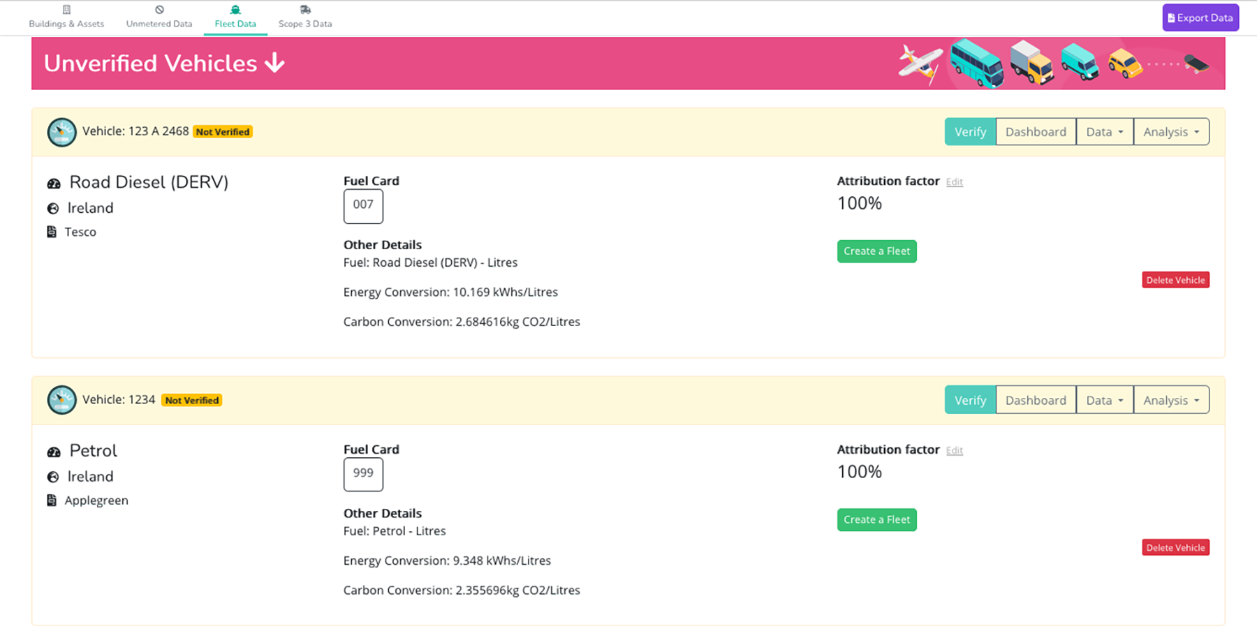 Easily handling problematic vehicle data on EnergyElephant